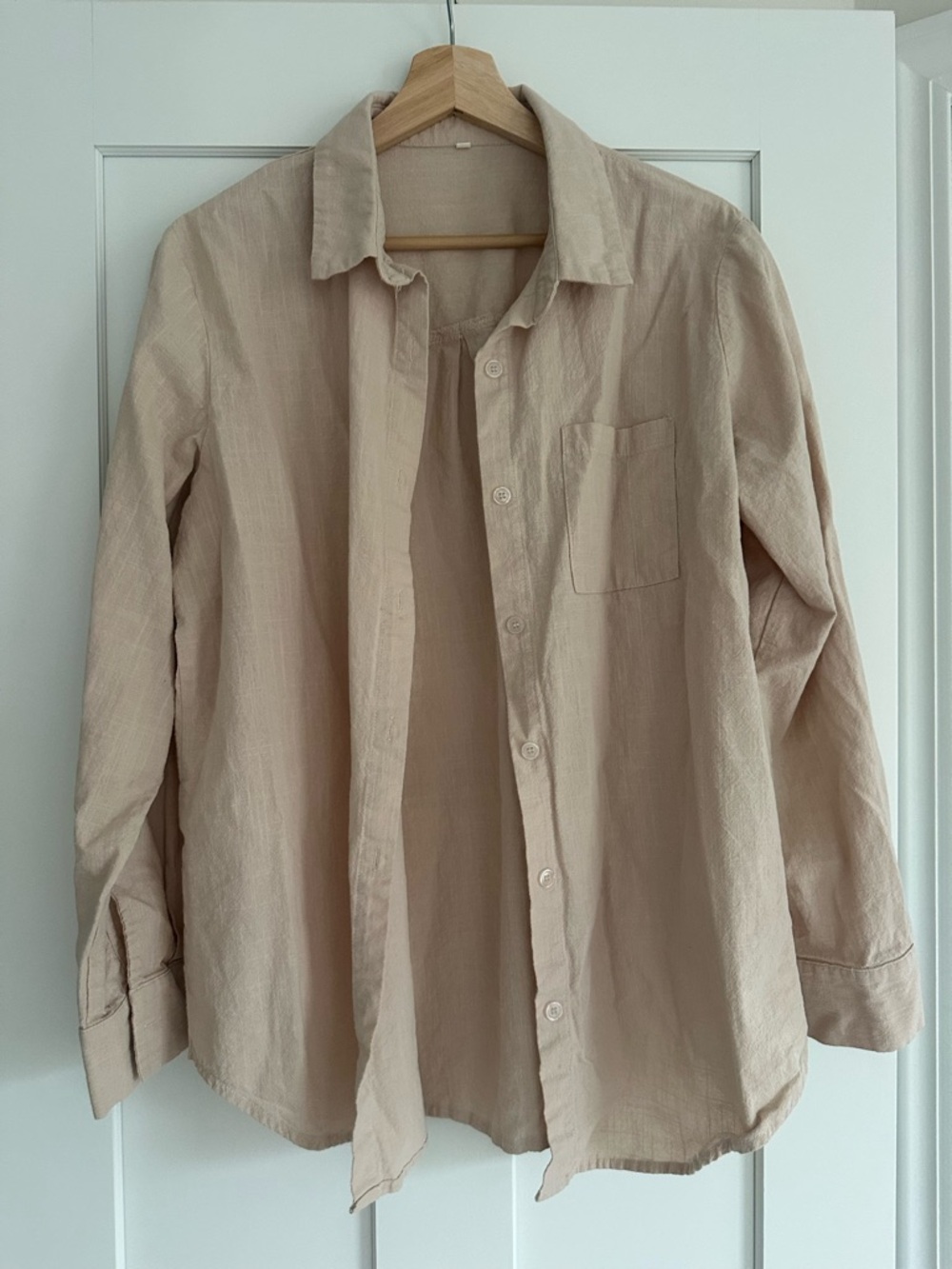Women’s Casual Button-Up Shirt in Beige